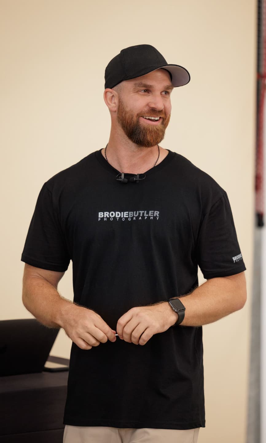 Brodie Butler teaching a live photography workshop